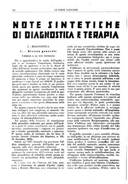 Le forze sanitarie organo ufficiale del Sindacato nazionale fascista dei medici e degli ordini dei medici