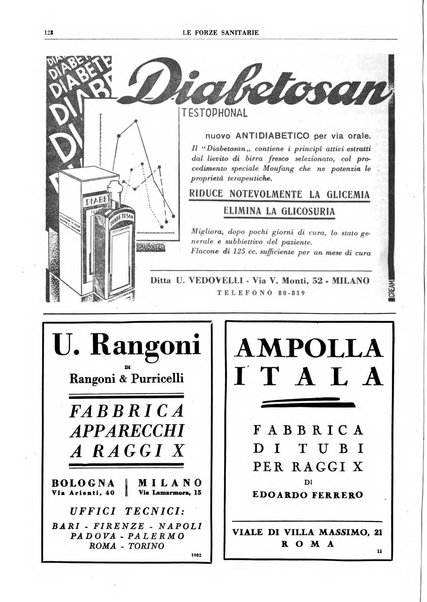 Le forze sanitarie organo ufficiale del Sindacato nazionale fascista dei medici e degli ordini dei medici