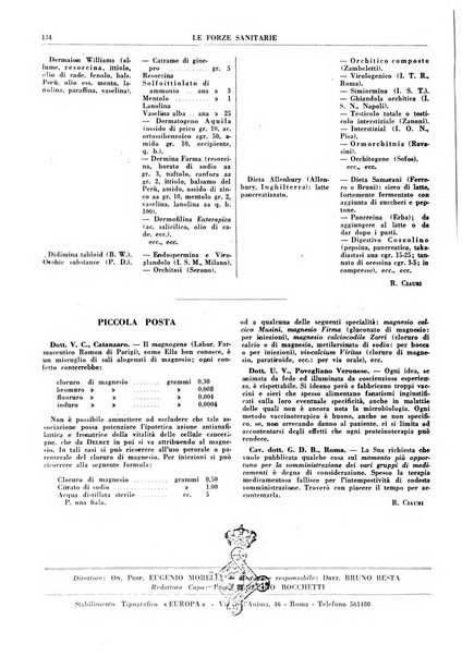 Le forze sanitarie organo ufficiale del Sindacato nazionale fascista dei medici e degli ordini dei medici