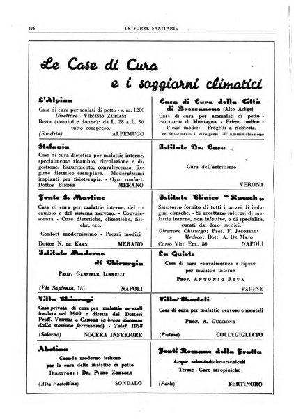 Le forze sanitarie organo ufficiale del Sindacato nazionale fascista dei medici e degli ordini dei medici