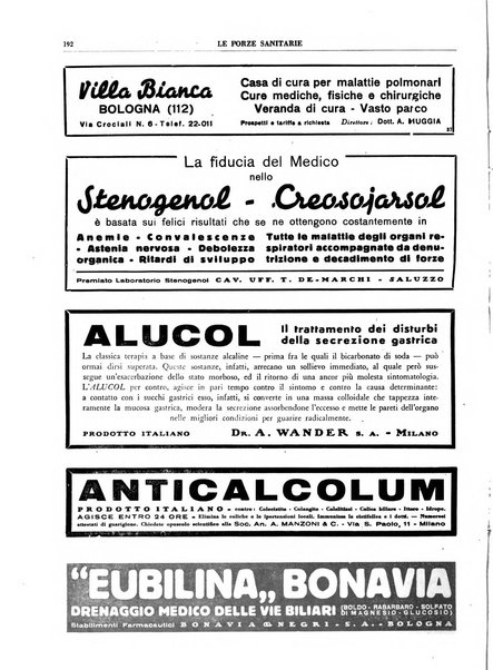 Le forze sanitarie organo ufficiale del Sindacato nazionale fascista dei medici e degli ordini dei medici