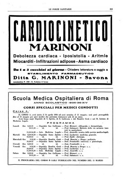 Le forze sanitarie organo ufficiale del Sindacato nazionale fascista dei medici e degli ordini dei medici