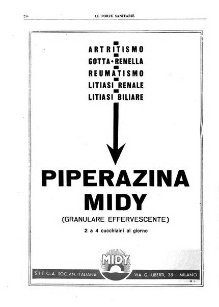 Le forze sanitarie organo ufficiale del Sindacato nazionale fascista dei medici e degli ordini dei medici