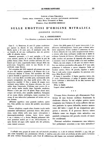 Le forze sanitarie organo ufficiale del Sindacato nazionale fascista dei medici e degli ordini dei medici