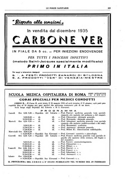 Le forze sanitarie organo ufficiale del Sindacato nazionale fascista dei medici e degli ordini dei medici