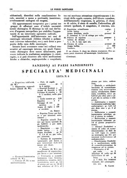 Le forze sanitarie organo ufficiale del Sindacato nazionale fascista dei medici e degli ordini dei medici