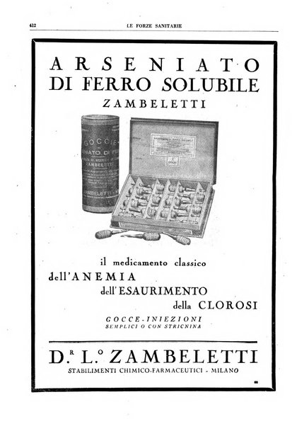 Le forze sanitarie organo ufficiale del Sindacato nazionale fascista dei medici e degli ordini dei medici