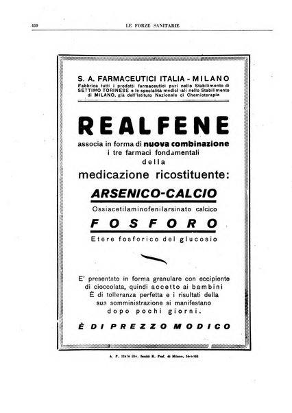 Le forze sanitarie organo ufficiale del Sindacato nazionale fascista dei medici e degli ordini dei medici