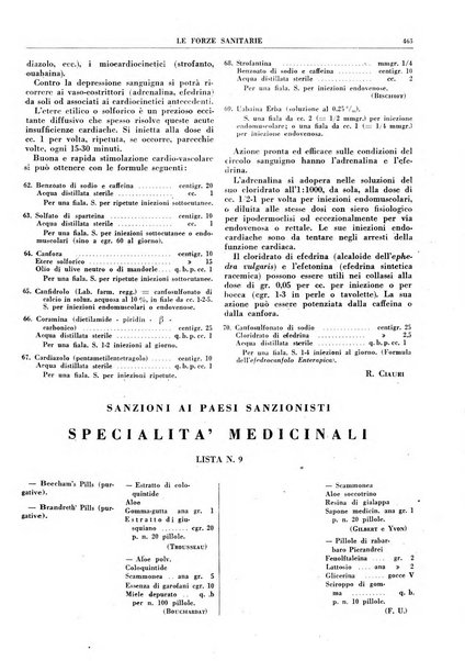 Le forze sanitarie organo ufficiale del Sindacato nazionale fascista dei medici e degli ordini dei medici