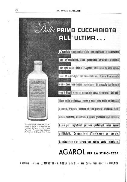 Le forze sanitarie organo ufficiale del Sindacato nazionale fascista dei medici e degli ordini dei medici