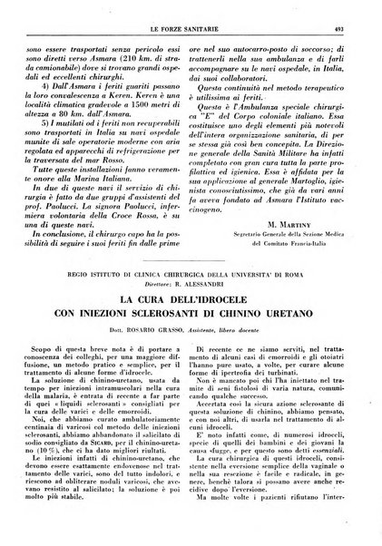 Le forze sanitarie organo ufficiale del Sindacato nazionale fascista dei medici e degli ordini dei medici