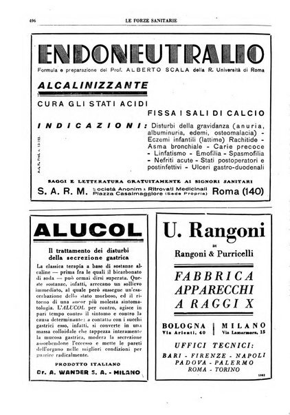 Le forze sanitarie organo ufficiale del Sindacato nazionale fascista dei medici e degli ordini dei medici