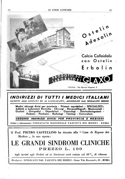 Le forze sanitarie organo ufficiale del Sindacato nazionale fascista dei medici e degli ordini dei medici