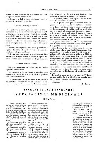 Le forze sanitarie organo ufficiale del Sindacato nazionale fascista dei medici e degli ordini dei medici