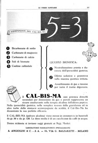 Le forze sanitarie organo ufficiale del Sindacato nazionale fascista dei medici e degli ordini dei medici