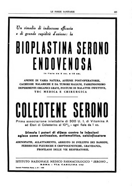 Le forze sanitarie organo ufficiale del Sindacato nazionale fascista dei medici e degli ordini dei medici