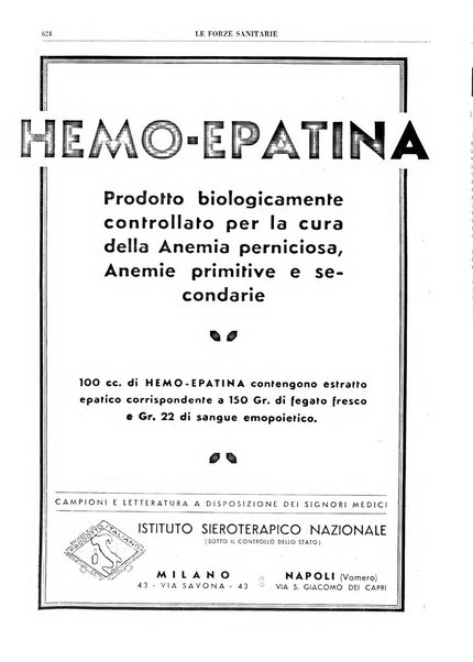 Le forze sanitarie organo ufficiale del Sindacato nazionale fascista dei medici e degli ordini dei medici