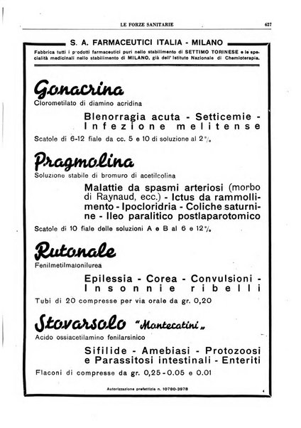 Le forze sanitarie organo ufficiale del Sindacato nazionale fascista dei medici e degli ordini dei medici