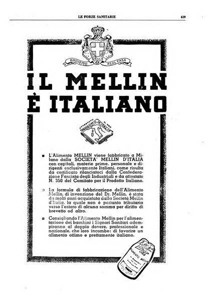 Le forze sanitarie organo ufficiale del Sindacato nazionale fascista dei medici e degli ordini dei medici