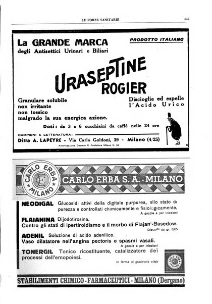 Le forze sanitarie organo ufficiale del Sindacato nazionale fascista dei medici e degli ordini dei medici