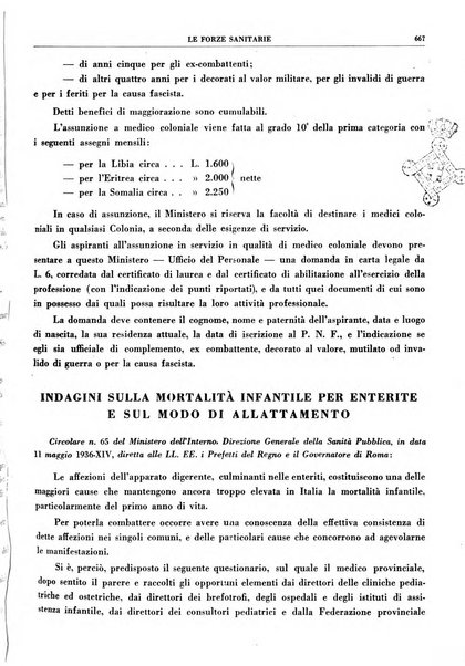 Le forze sanitarie organo ufficiale del Sindacato nazionale fascista dei medici e degli ordini dei medici