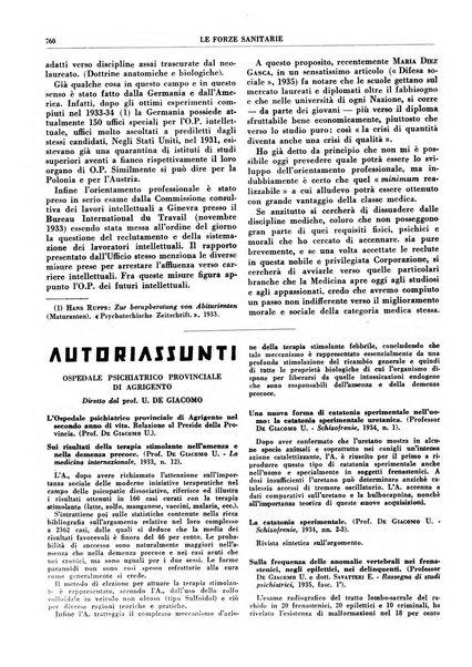 Le forze sanitarie organo ufficiale del Sindacato nazionale fascista dei medici e degli ordini dei medici