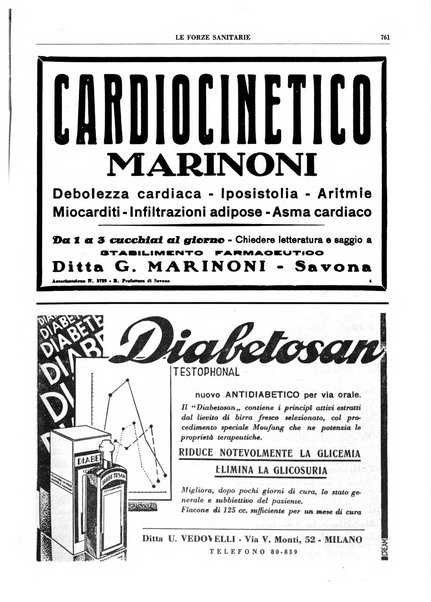 Le forze sanitarie organo ufficiale del Sindacato nazionale fascista dei medici e degli ordini dei medici