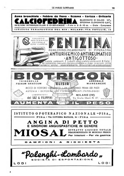 Le forze sanitarie organo ufficiale del Sindacato nazionale fascista dei medici e degli ordini dei medici