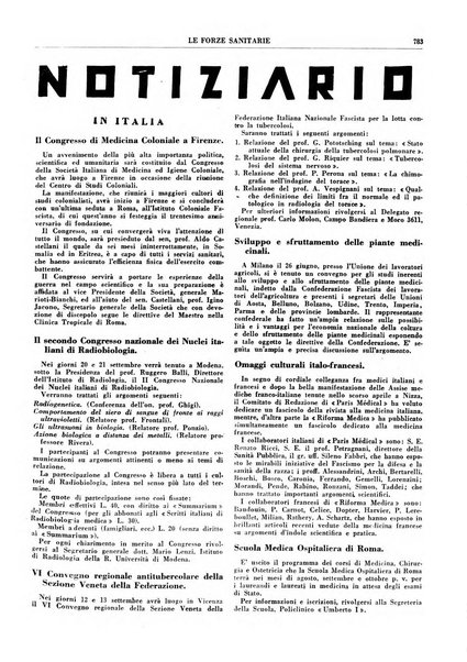 Le forze sanitarie organo ufficiale del Sindacato nazionale fascista dei medici e degli ordini dei medici