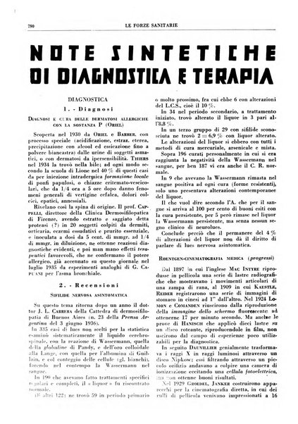 Le forze sanitarie organo ufficiale del Sindacato nazionale fascista dei medici e degli ordini dei medici