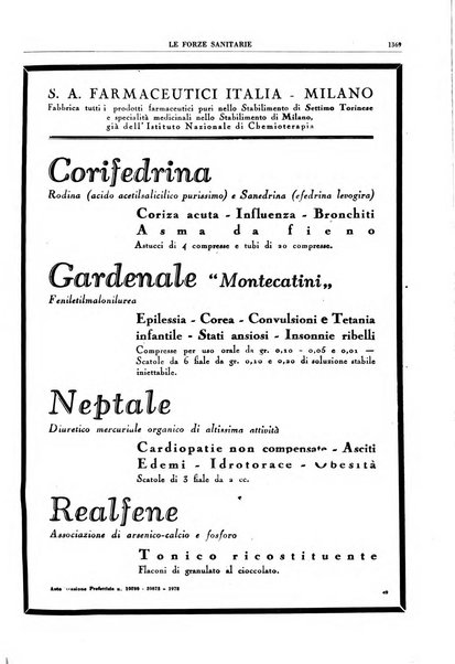 Le forze sanitarie organo ufficiale del Sindacato nazionale fascista dei medici e degli ordini dei medici