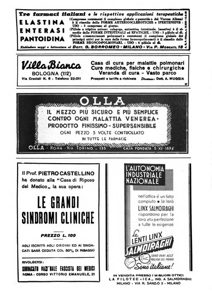 Le forze sanitarie organo ufficiale del Sindacato nazionale fascista dei medici e degli ordini dei medici