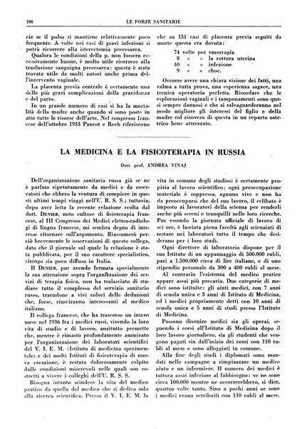 Le forze sanitarie organo ufficiale del Sindacato nazionale fascista dei medici e degli ordini dei medici