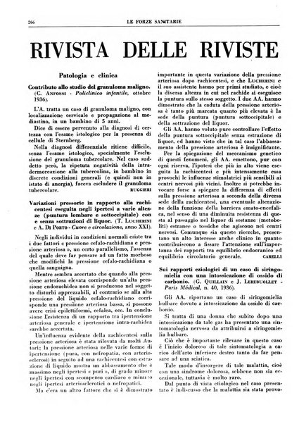 Le forze sanitarie organo ufficiale del Sindacato nazionale fascista dei medici e degli ordini dei medici