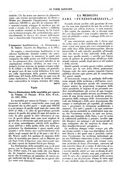 Le forze sanitarie organo ufficiale del Sindacato nazionale fascista dei medici e degli ordini dei medici