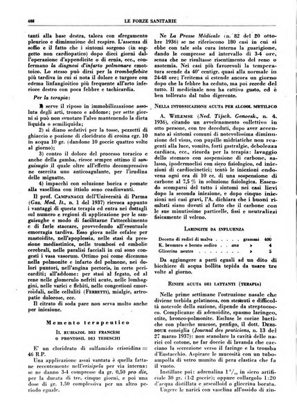 Le forze sanitarie organo ufficiale del Sindacato nazionale fascista dei medici e degli ordini dei medici