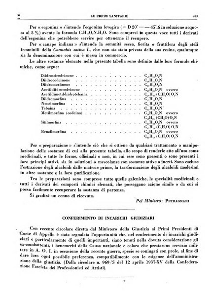 Le forze sanitarie organo ufficiale del Sindacato nazionale fascista dei medici e degli ordini dei medici