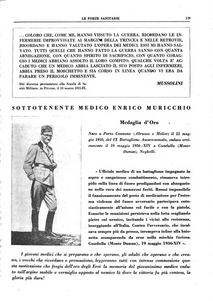 Le forze sanitarie organo ufficiale del Sindacato nazionale fascista dei medici e degli ordini dei medici