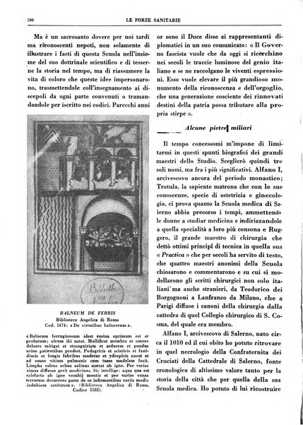 Le forze sanitarie organo ufficiale del Sindacato nazionale fascista dei medici e degli ordini dei medici