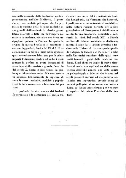 Le forze sanitarie organo ufficiale del Sindacato nazionale fascista dei medici e degli ordini dei medici