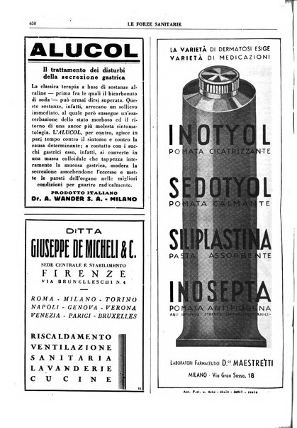 Le forze sanitarie organo ufficiale del Sindacato nazionale fascista dei medici e degli ordini dei medici