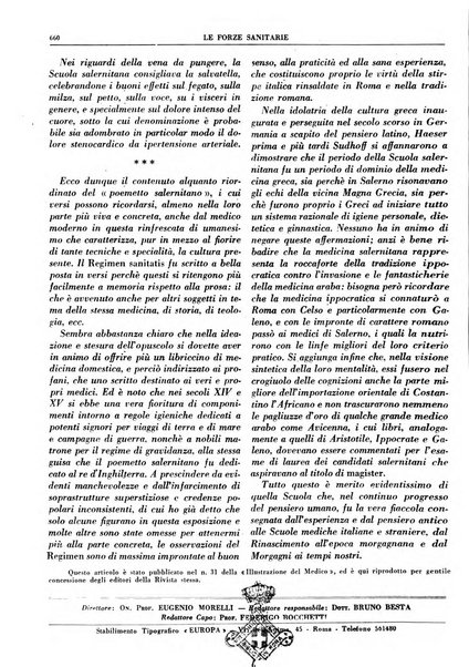 Le forze sanitarie organo ufficiale del Sindacato nazionale fascista dei medici e degli ordini dei medici