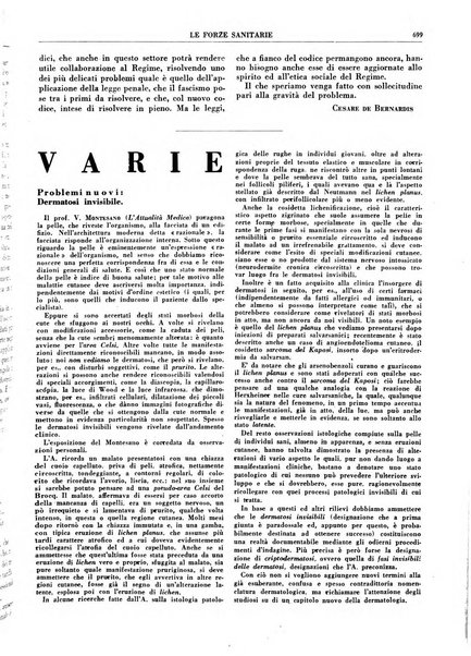 Le forze sanitarie organo ufficiale del Sindacato nazionale fascista dei medici e degli ordini dei medici