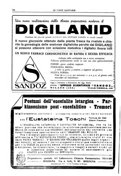 Le forze sanitarie organo ufficiale del Sindacato nazionale fascista dei medici e degli ordini dei medici