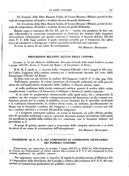 Le forze sanitarie organo ufficiale del Sindacato nazionale fascista dei medici e degli ordini dei medici