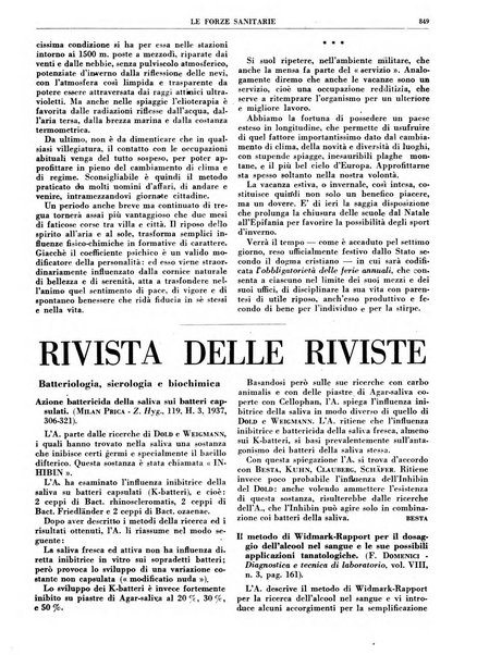 Le forze sanitarie organo ufficiale del Sindacato nazionale fascista dei medici e degli ordini dei medici