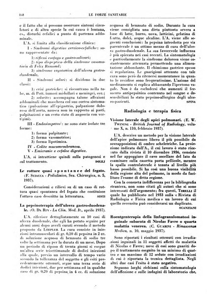 Le forze sanitarie organo ufficiale del Sindacato nazionale fascista dei medici e degli ordini dei medici