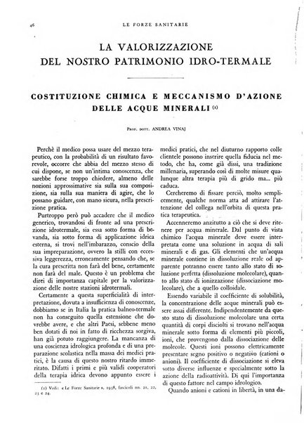 Le forze sanitarie organo ufficiale del Sindacato nazionale fascista dei medici e degli ordini dei medici