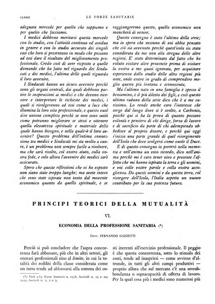 Le forze sanitarie organo ufficiale del Sindacato nazionale fascista dei medici e degli ordini dei medici