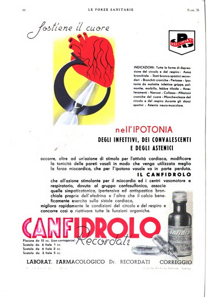 Le forze sanitarie organo ufficiale del Sindacato nazionale fascista dei medici e degli ordini dei medici